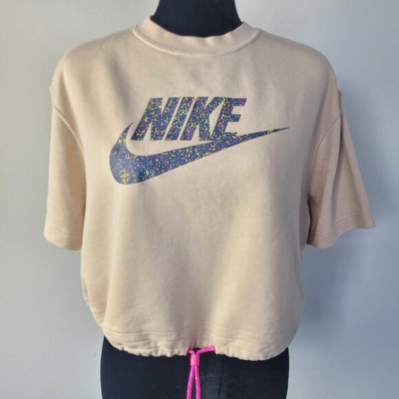 Nike woman’s cream / tan color Icon Clash Tee short sleeve size M - Picture 8 of 10